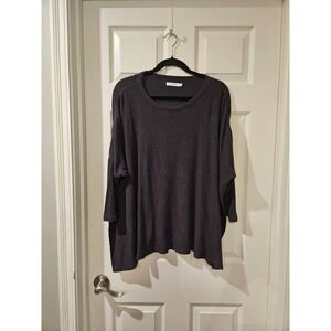 Mer Sea & Co Ribbed Dolman Sleeve Top Womens OS One Size‎ Slate Blue Gray Knit